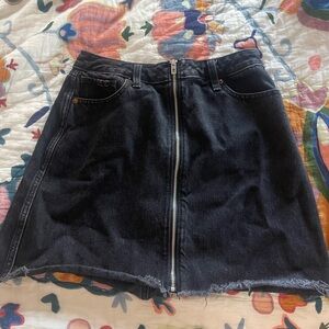 A&F black denim skirt